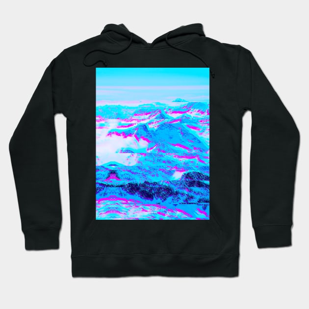 Mountain Range Glitch Art Hoodie by GLITCH.HUB